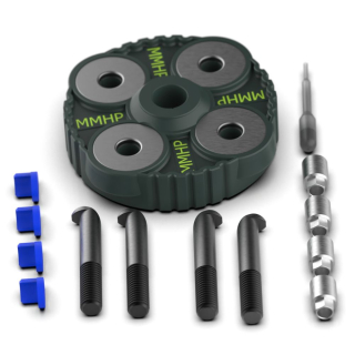 Spur gear, assembly and positioning tools, puller
